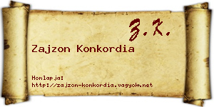Zajzon Konkordia névjegykártya